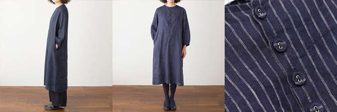fog linen work フォグ リネンワーク/GINA DRESS ジ―ナ ワンピース(2色)